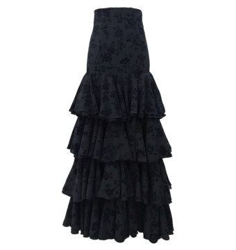 performance skirt, frill skirt, black