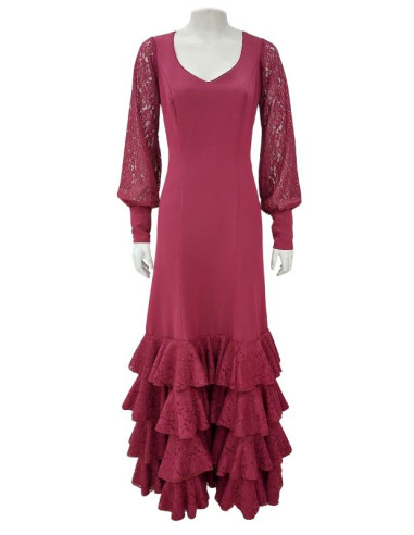 performance dress, customizable, lace, burgundy