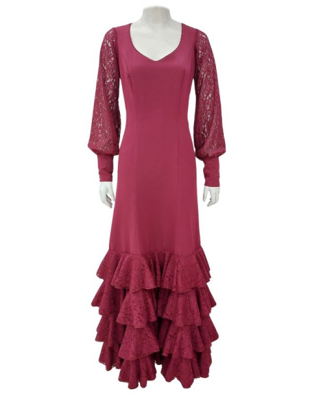 performance dress, customizable, lace, burgundy