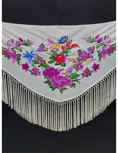 shawl, embroidered, embroidery, flamenca accessories