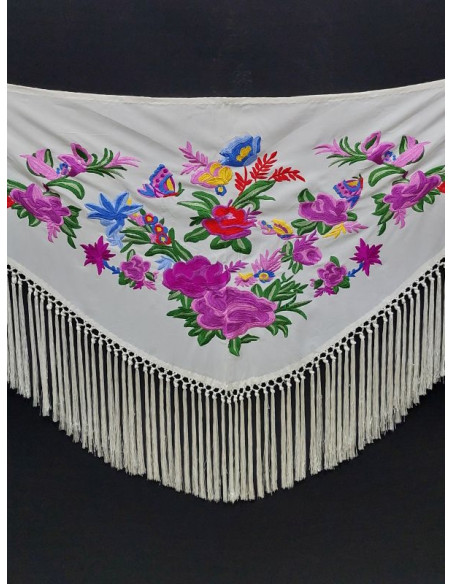 shawl, embroidered, embroidery, flamenca accessories