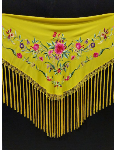 shawl, embroidered, embroidery, flamenca accessories, quality fringes, handcrafted, Seville