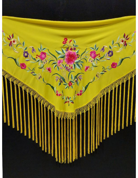 shawl, embroidered, embroidery, flamenca accessories, quality fringes, handcrafted, Seville