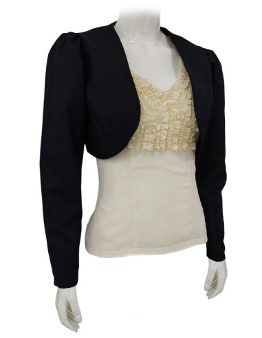 chaquetilla, vestuario flamenco, negro, crudo, personalizable, mangas