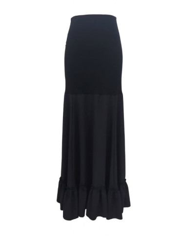 falda de punto, falda de ensayo, enagua, negro