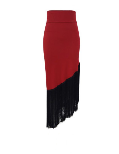 falda ensayo, corta, sobrefalda, vestuario flamenco, flecos