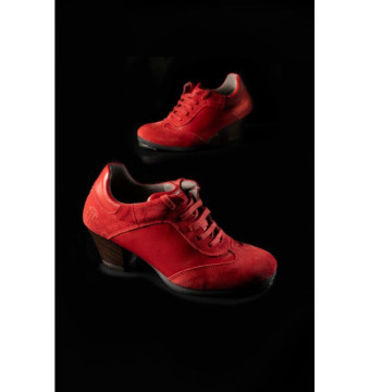 zapatos baile, entrenamiento, salud, bienestar, híbrido, rojo, beige