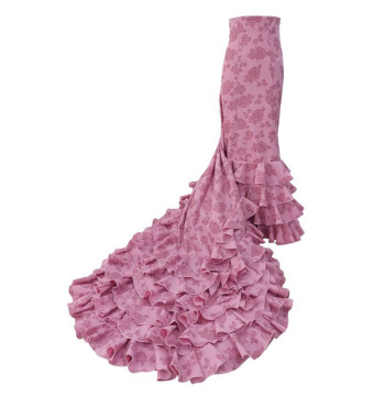 bata de cola, train skirt, professional use, flamenco costumes, pink, strech, pattern