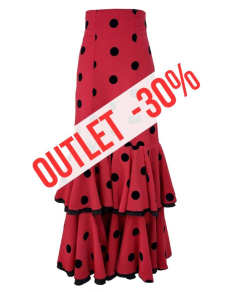 performance skirt, frill skirt, outlet, red, black, velvet, polka dots
