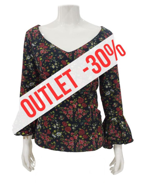 camisa de escenario, camisa flamenca, outlet, negro