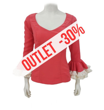 top, performance, flamenca, outlet, coral