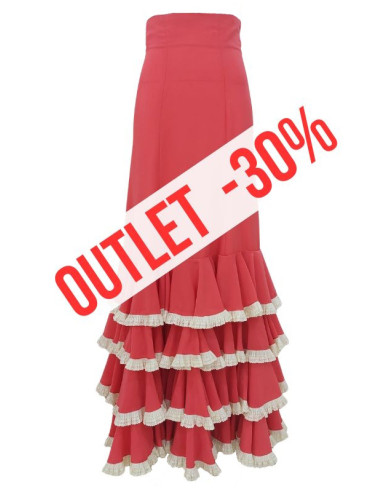 falda de escenario, falda de volantes, outlet, coral