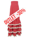 performance skirt, frill skirt, outlet, coral