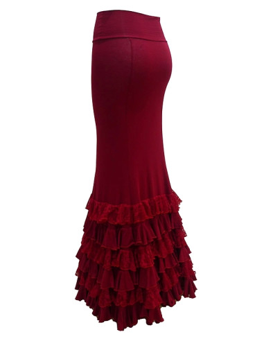 LACE FRILL SKIRT, 'RIOJA' RED COLOR