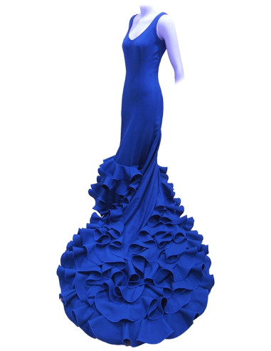 VESTIDO DE COLA 4 VOLANTES TALLA ESTÁNDAR, STRECH (ELIGE TU COLOR)