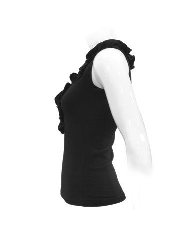 CAMISA SIN MANGAS, COLOR NEGRO