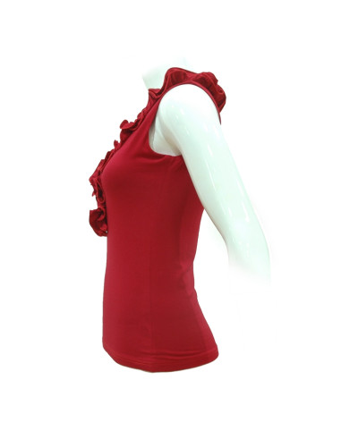 CAMISA SIN MANGAS, COLOR RIOJA