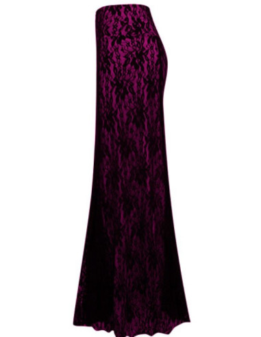 DOUBLE SKIRT WITH LACE, BOUGAINVILLEA AND BLACK COLOR