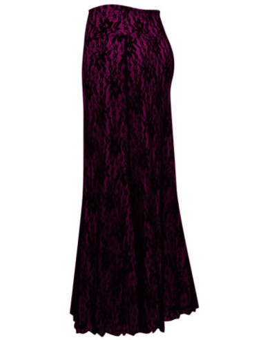 DOUBLE SKIRT WITH LACE, BOUGAINVILLEA AND BLACK COLOR