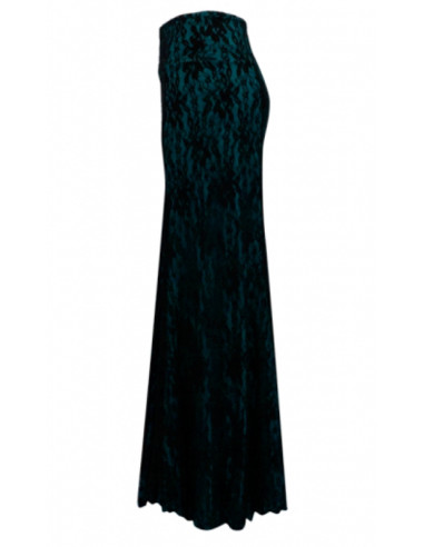 DOUBLE SKIRT WITH LACE, BLUE PETROL AND BLACK COLOR