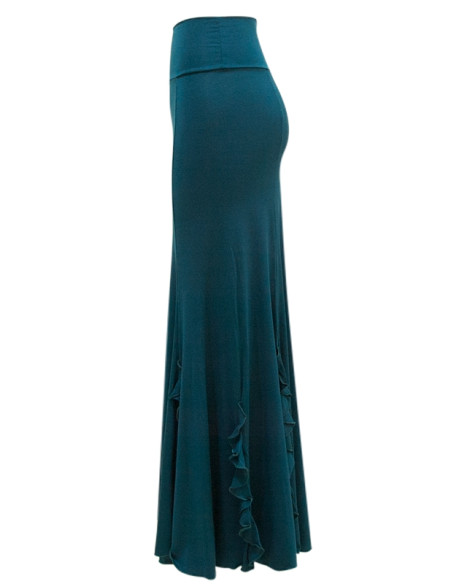 VERTICAL FRILL SKIRT, BLUE PETROL COLOR