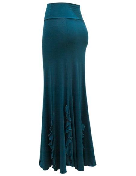 VERTICAL FRILL SKIRT, BLUE PETROL COLOR