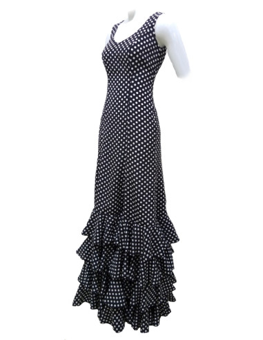vestido, escenario, volantes, lunares, personalizable, a medida