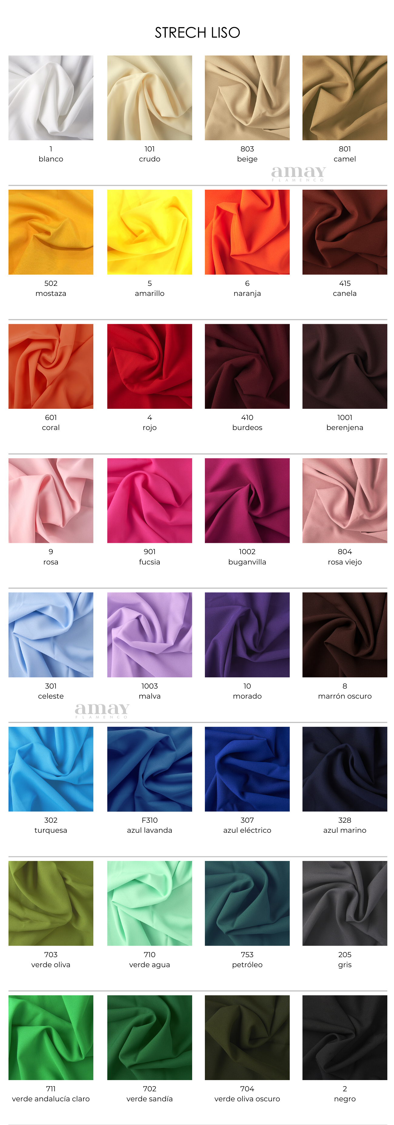 Carta de colores strech