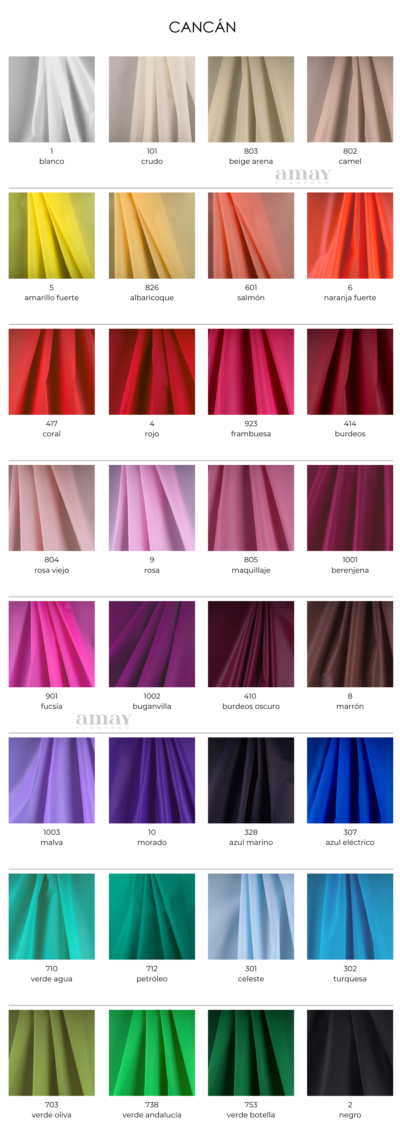 Carta de colores cancán